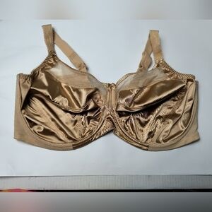 Goddess Satin Underwire Bra in Tan Metallic Size 44I